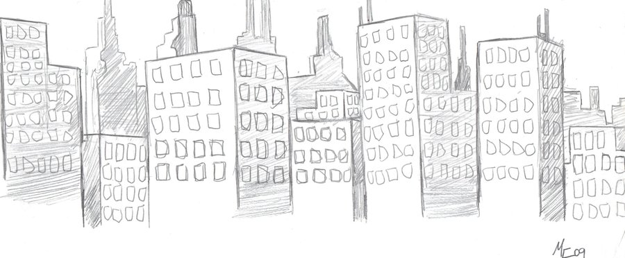 900x372 City Sketch By Crashybandicoot - City Sketch