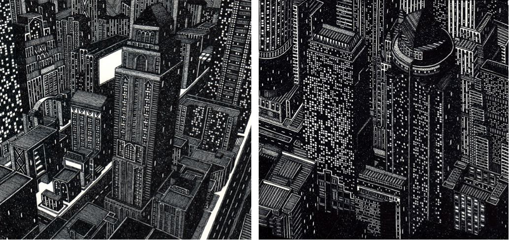 1033x488 Dark And Detailed Cities Intricate Illustrations Of Urban - City Sketch Art