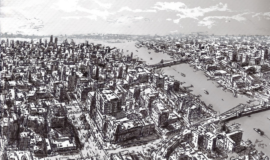 900x532 New York City Sketch By Adam Varga - City Sketch Art