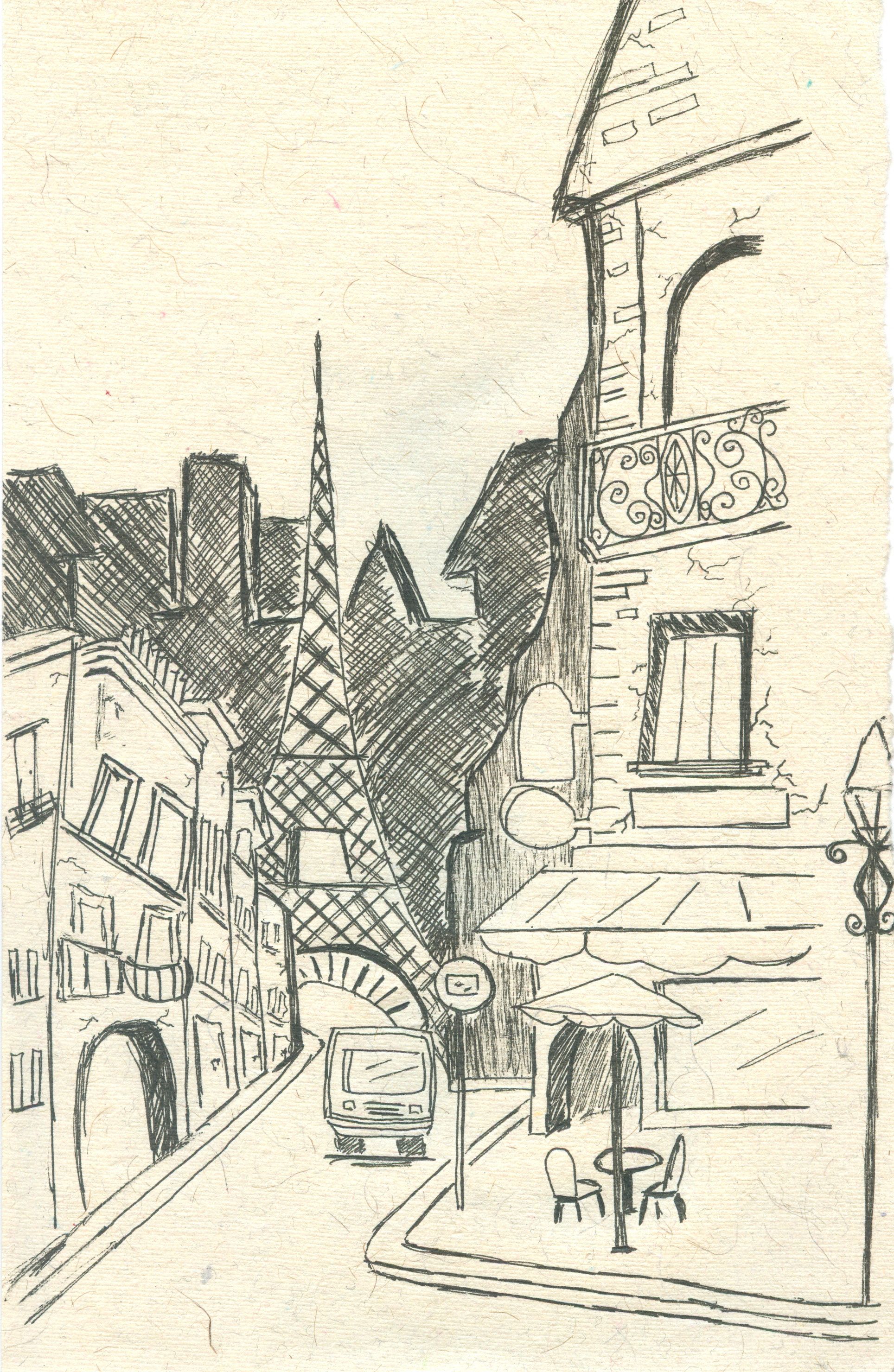 1928x2960 Paris City Sketch Artwork Sketches, Paris And Drawings - City Sketch Art