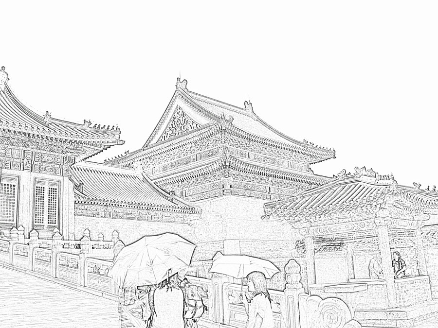 900x675 Stock Pictures Chinese Style Architecture Sketches Of The - City Sketch Easy