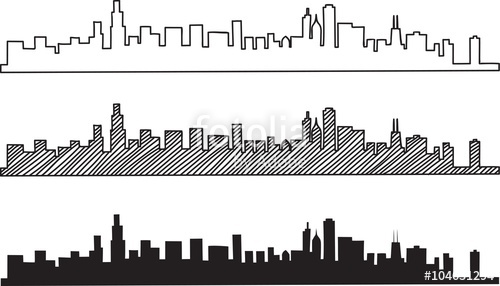 500x286 Free Hand Sketch Of Chicago Skyline. Vector Illustration Eps 10 - City Skyline Sketch