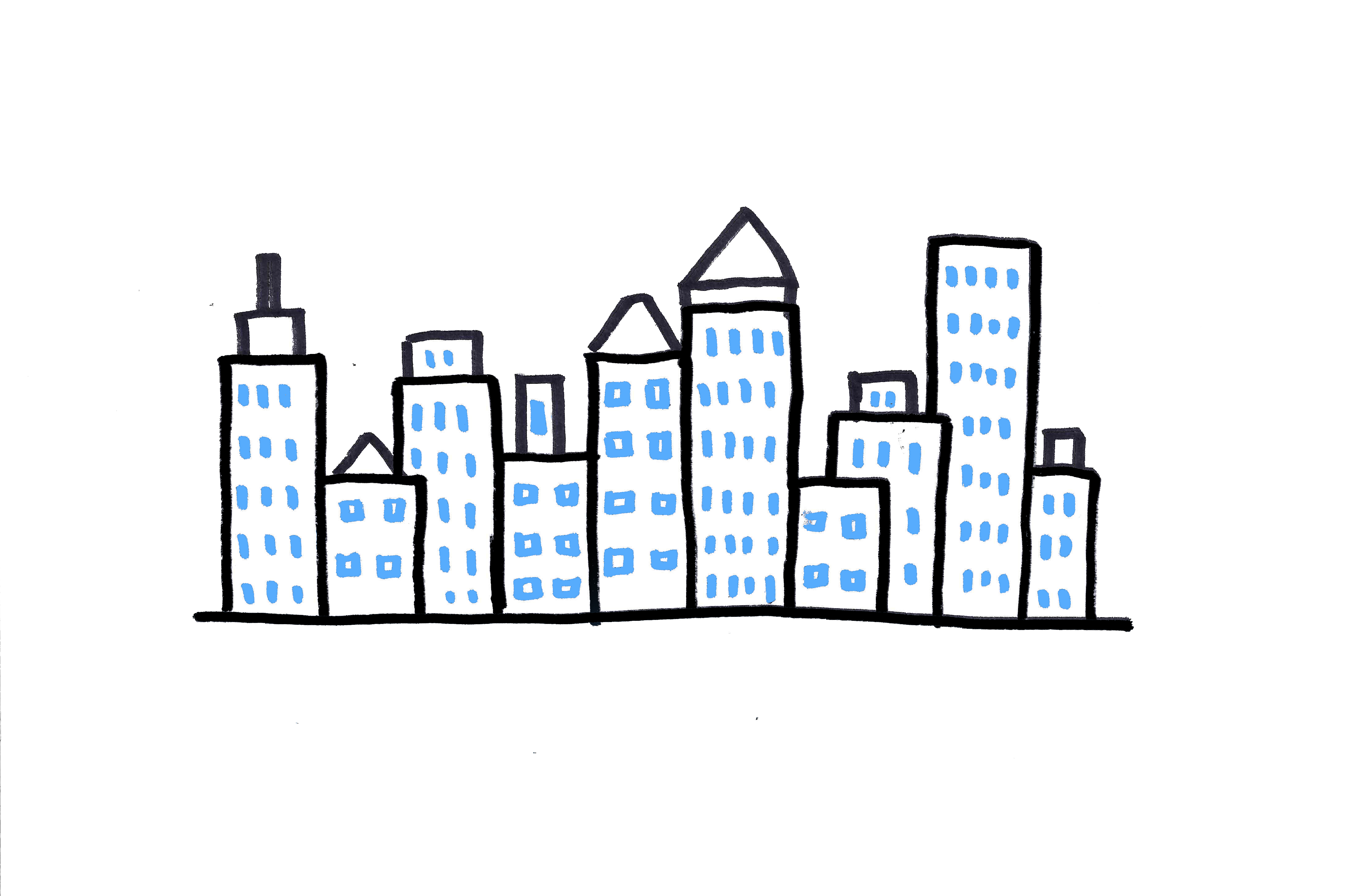4400x2911 How To Draw A City Skyline 3 Ways - City Skyline Sketch