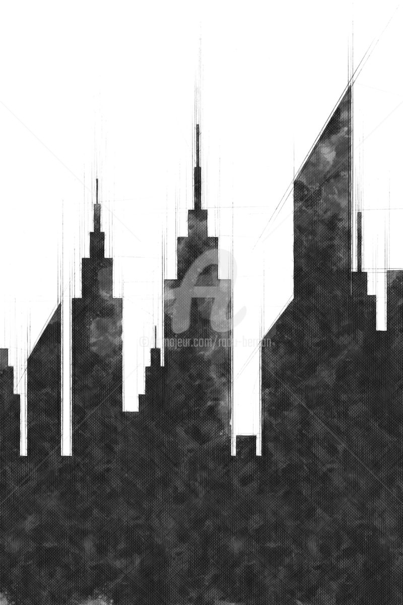 800x1200 New York City Skyline Sketch (Radu Bercan) - City Skyline Sketch