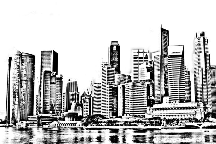 720x480 Singapore City Skyline Sketch - City Skyline Sketch