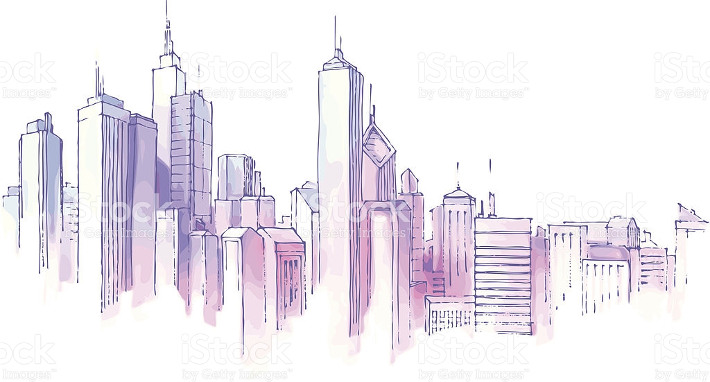 1024x551 Skyline Drawing Image Group - City Skyline Sketch