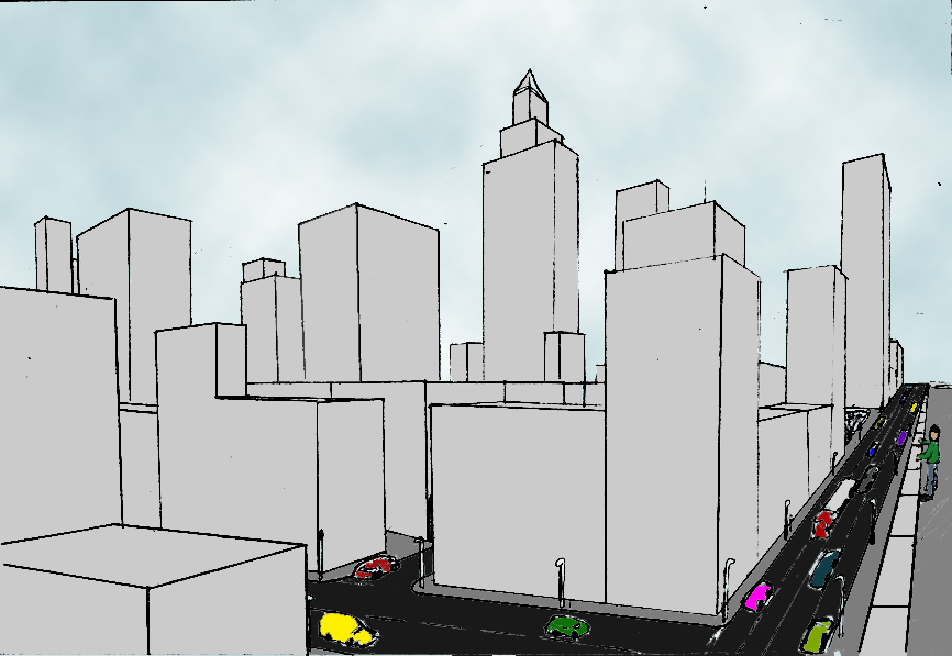 866x597 Cityscape Sketch By Dezrok - Cityscape Sketch