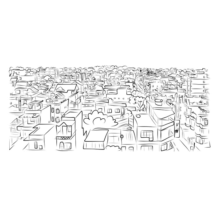 700x700 Cityscape Sketch For Your Design Wall Mural We Live To - Cityscape Sketch