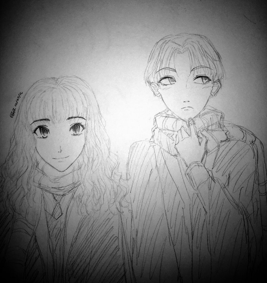 869x920 Dramione Sketch By Civil Twilight - Civil Sketch