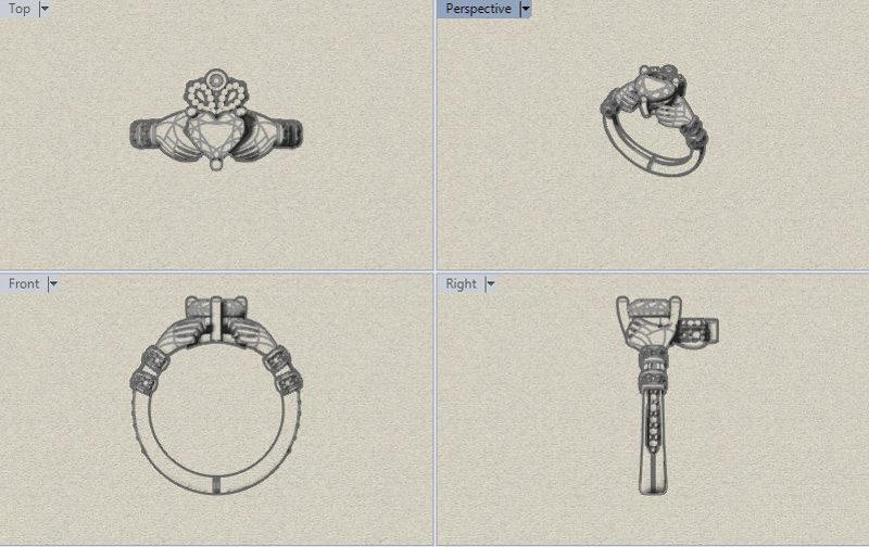 800x504 Durham Rose - Claddagh Ring Sketch