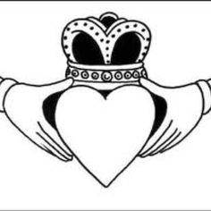 236x236 Irish Claddagh Heart Circular Version Tattoos - Claddagh Ring Sketch