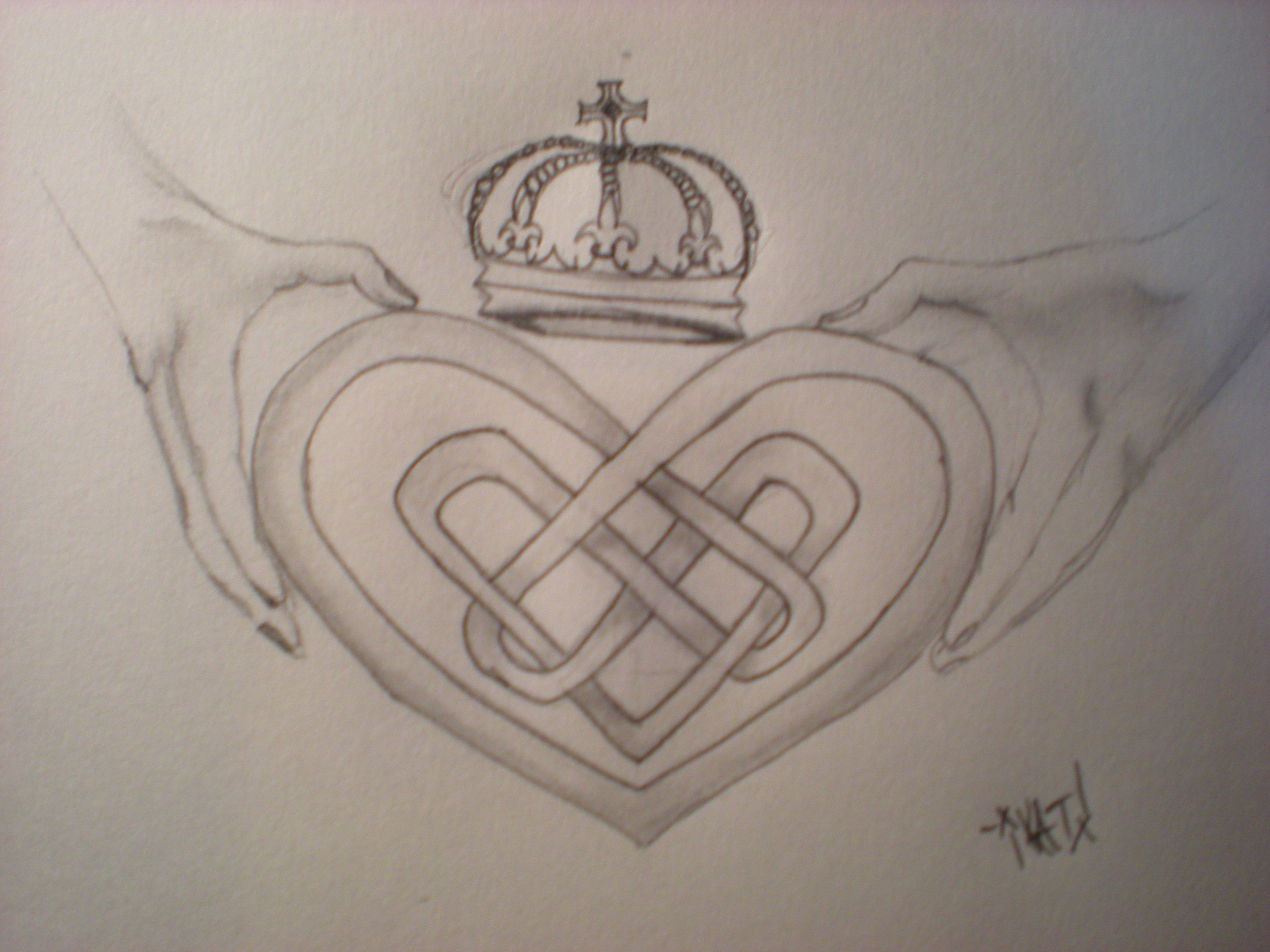 3264x2448 Heart Knot Claddagh By Maevat - Claddagh Sketch