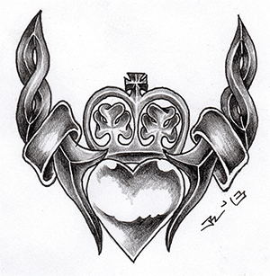300x307 Celtic Claddagh I... By Roblfc1892 - Claddagh Sketch