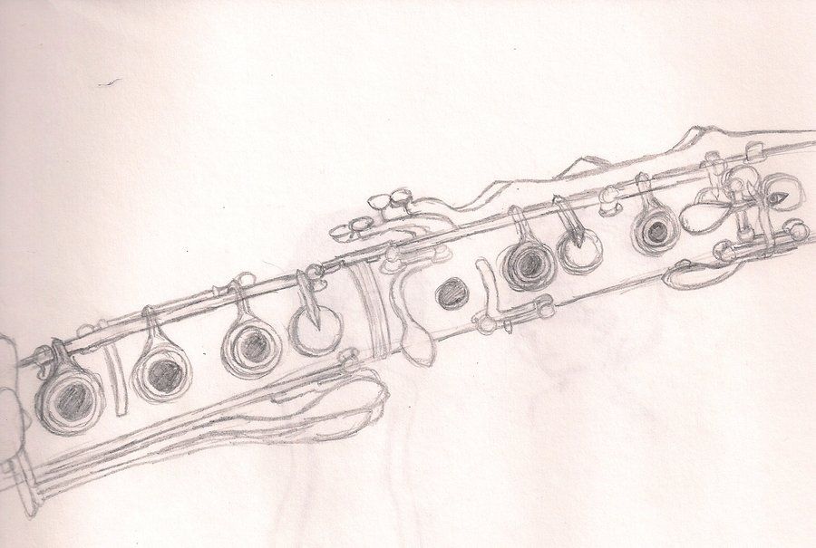 900x605 Clarinet Sketch By Wendy The Creeper Clarinet - Clarinet Sketch