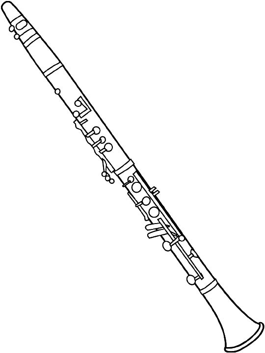 540x720 Clarinet Clip Art Band Clarinet, Instruments And Music - Clarinet Sketch