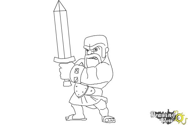 600x400 How To Draw Clash Of Clans Barbarian - Clash Of Clans Sketch