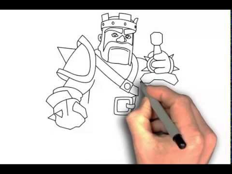 480x360 How To Draw Clash Of Clans Characters Barbarian King Step By Step - Clash Of Clans Sketch