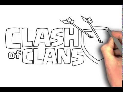 480x360 How To Draw Clash Of Clans Logo Easy Step By Step - Clash Of Clans Sketch
