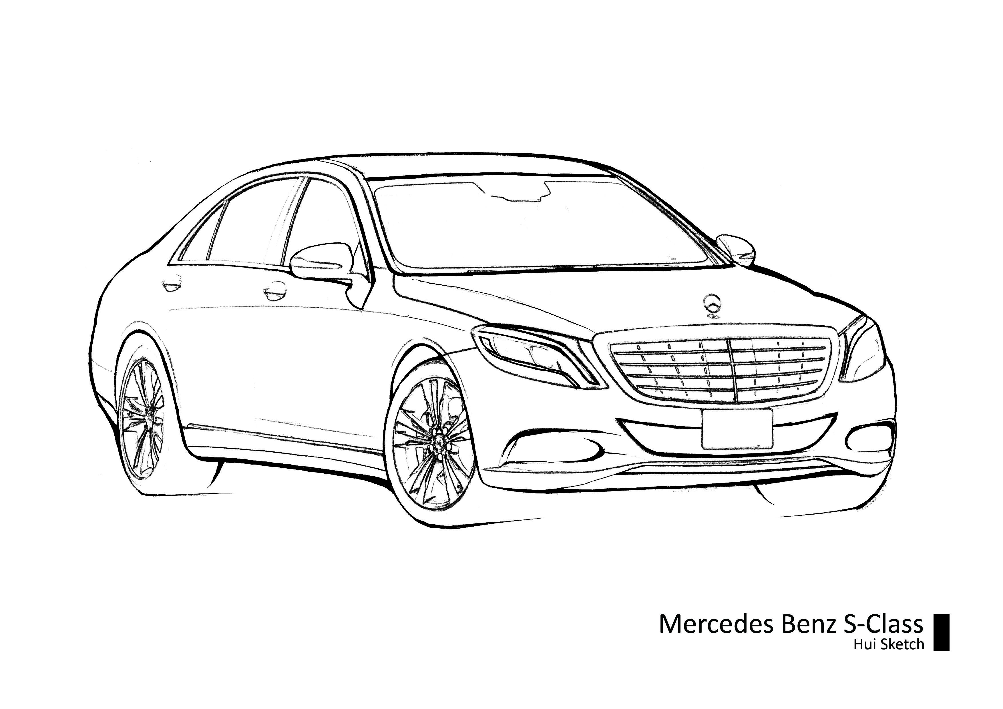 3508x2480 Meceders Benz S Class Sketch By Yehui Product Vehicle - Class Sketch