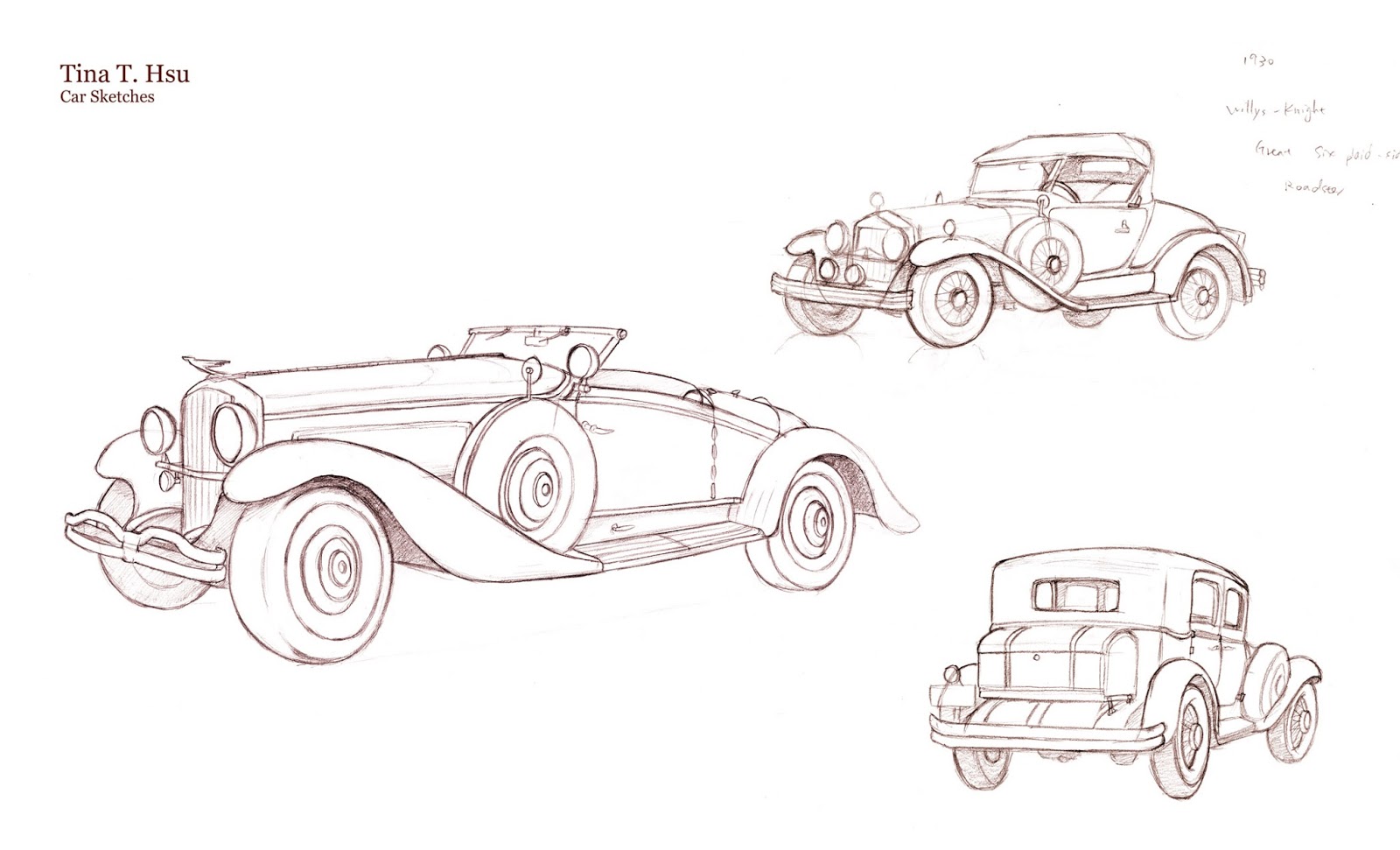 1600x971 Tina T. Hsu Location Sketches - Classic Car Sketches