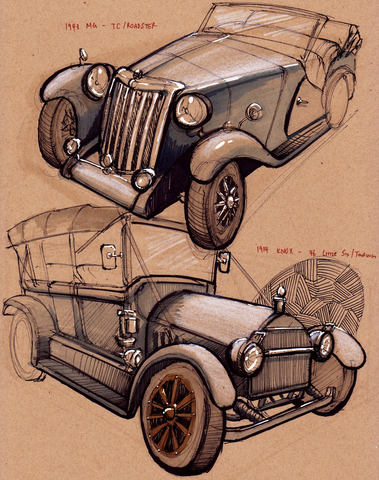 1265x1600 Tyler Chow Dynamic Sketching - Classic Car Sketches