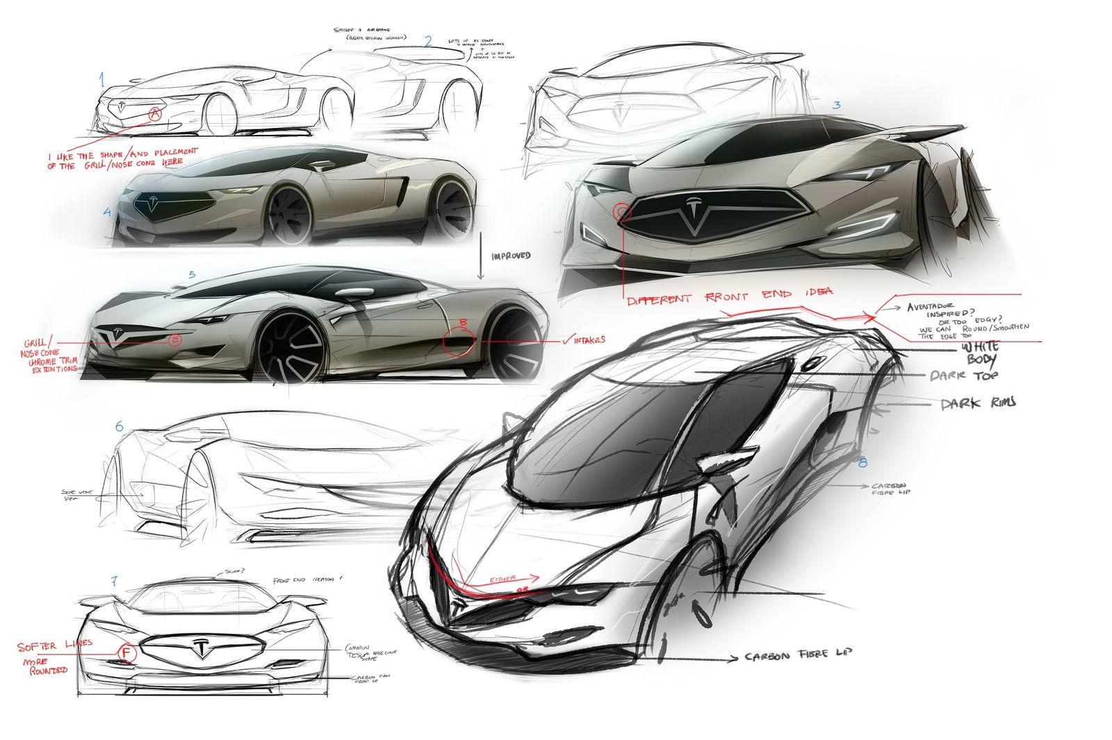 1600x1065 2016 Tesla Model R Hypercar Concept Design Sketches Carwow - Classic Car Sketches