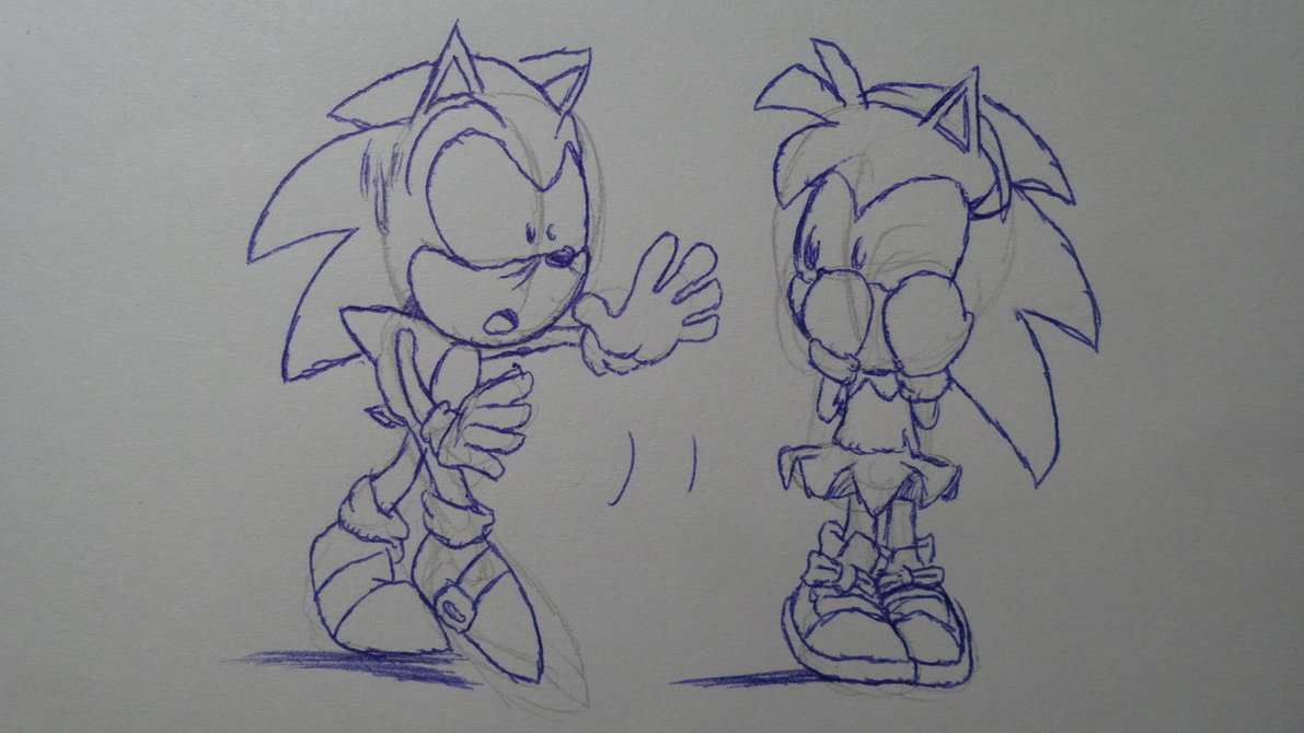 1191x670 Classic Sonic And Amy Doodle. By Ravingjur1087 - Classic Doodle Sketch