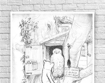 340x270 Classic Pooh Drawing Etsy - Classic Sketches
