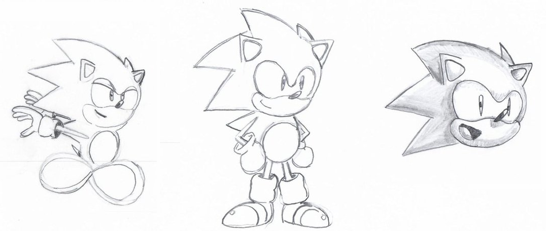 1076x456 Some Little Classic Sonic Sketches Sonicthehedgehog - Classic Sketches