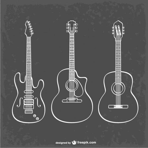 626x626 Guitar Vectors, Photos And Psd Files Free Download - Classical Guitar Sketch