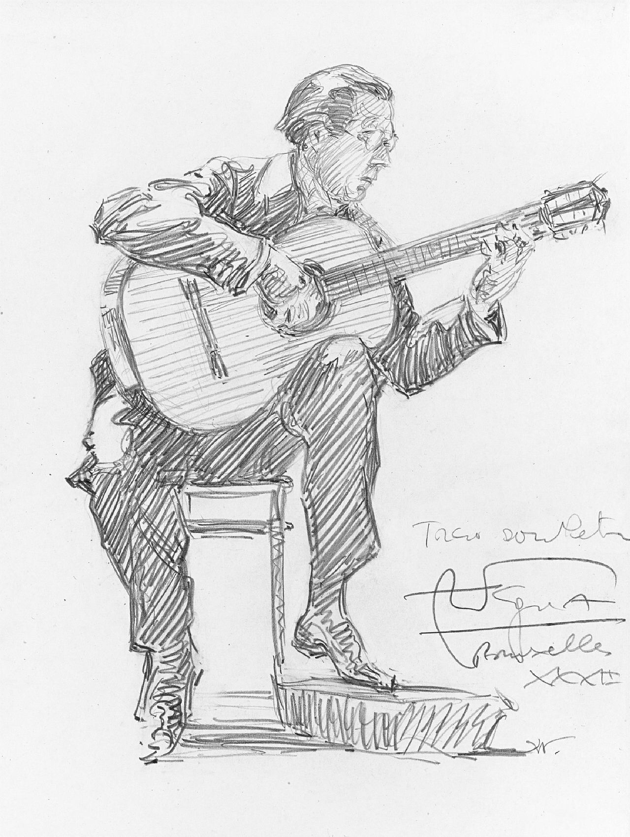 1280x1699 Hilda Wiener - Classical Guitar Sketch