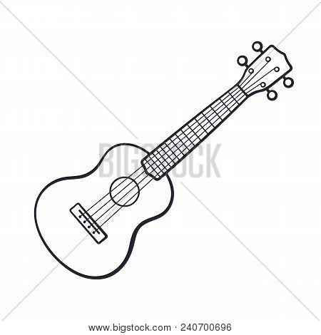 450x470 Vector Illustration. Hand Drawn Doodle Of Classical Guitar. String - Classical Guitar Sketch