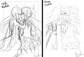 320x218 My Rough Sketch Vs My Clean Sketch~ This Time For An Art Trade - Clean Sketch