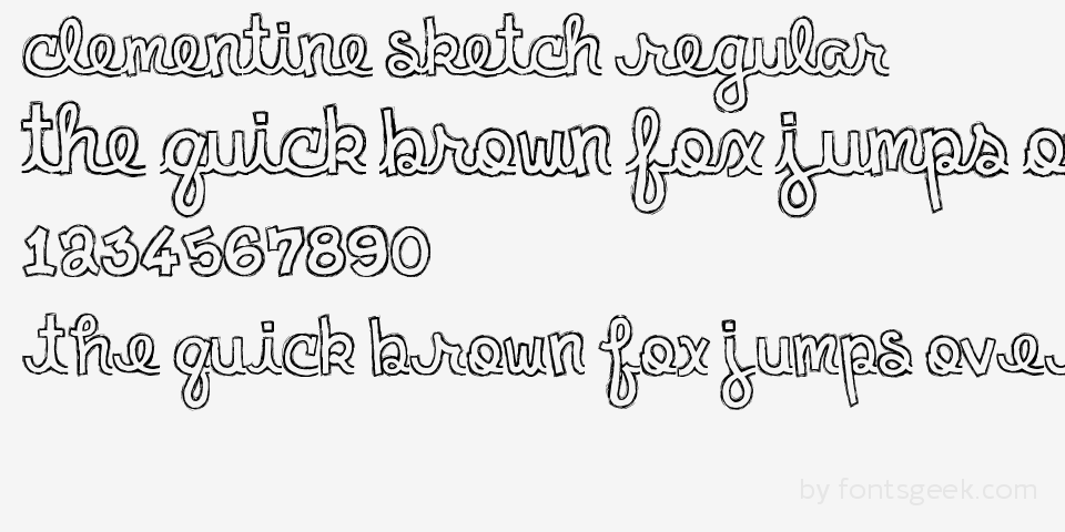 960x480 Clementine Sketch Regular Download For Free, View Sample Text - Clementine Sketch