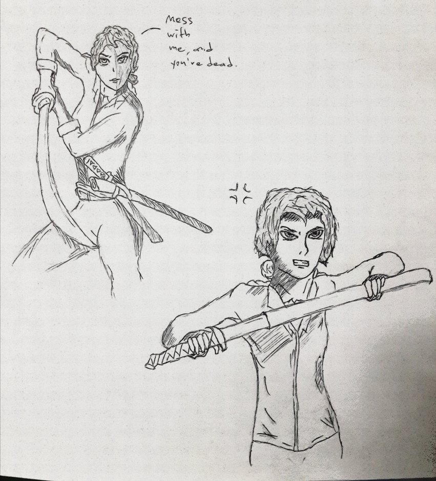 851x939 Clementine Sketch (With Sword) By Randyrhoads97 - Clementine Sketch