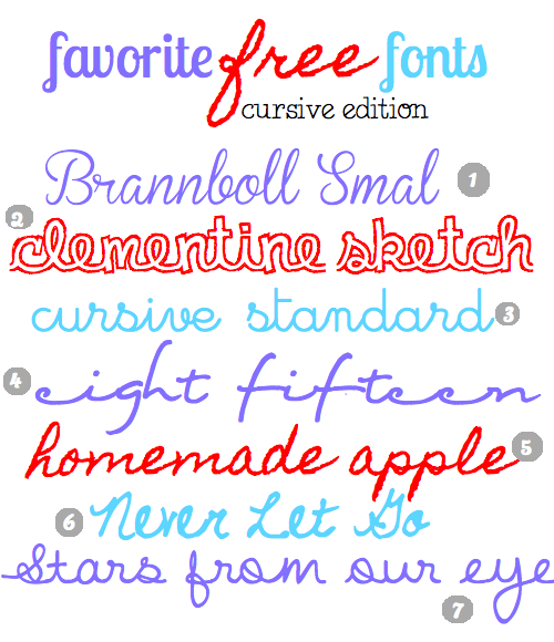 500x580 Favorite Free Fonts Cursive Edition The Post It Perfectionist - Clementine Sketch Font