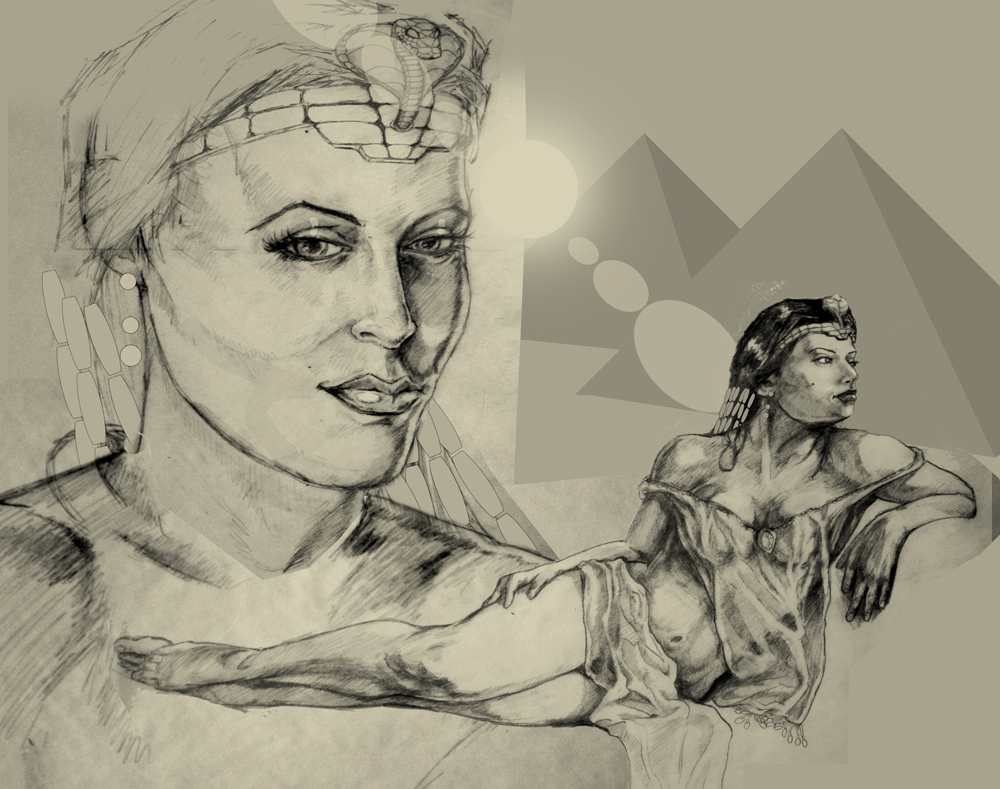 1000x789 Blake Packard Illustration Cleopatra Sketch - Cleopatra Sketch