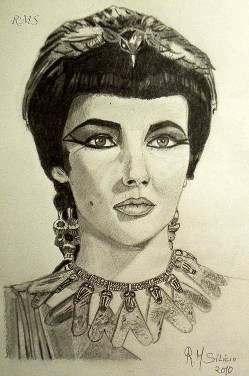 510x768 Cleopatra, Elizabeth Taylor Roberto Martin Silicio - Cleopatra Sketch