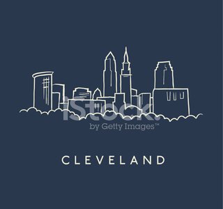 320x300 Cleveland Skyline Sketch Stock Vectors - Cleveland Skyline Sketch