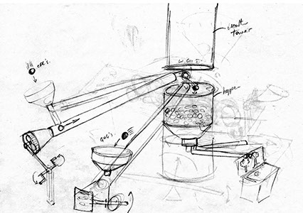 426x300 Exhibit Design Climate Change Machine - Climate Change Sketch
