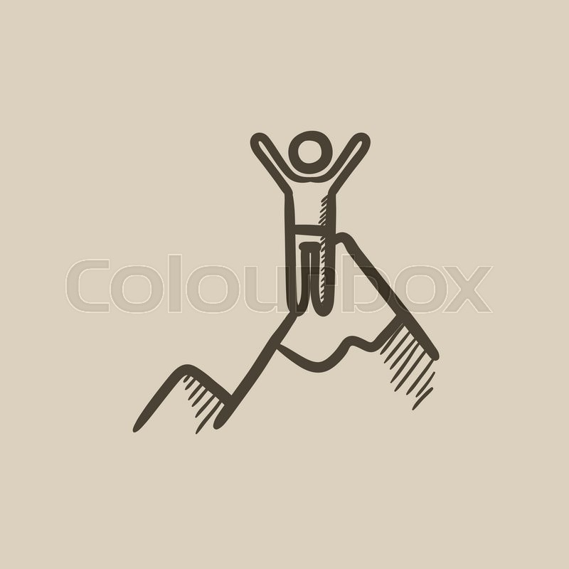 800x800 Climbing Vector Sketch Icon Isolated On Background. Hand Drawn - Climbing Sketch