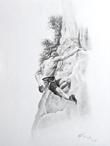 225x300 Rock Climbing Drawings Fine Art America - Climbing Sketch