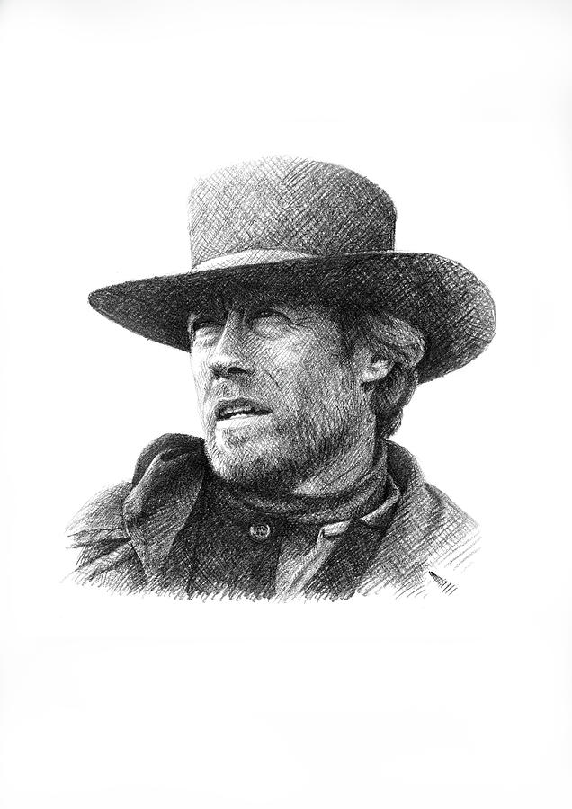 636x900 Clint Eastwood Drawing By Jason Reisig - Clint Eastwood Sketch