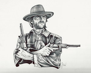 300x240 Clint Eastwood Drawings Fine Art America - Clint Eastwood Sketch