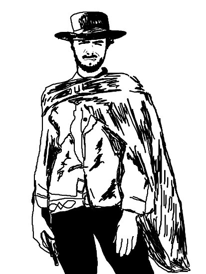 413x550 Clint Eastwood Sketch Photographic Prints By Berdozer Redbubble - Clint Eastwood Sketch