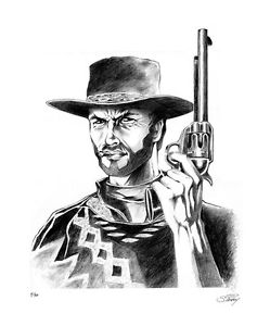 249x300 For A Few More Dollars - Clint Eastwood Sketch
