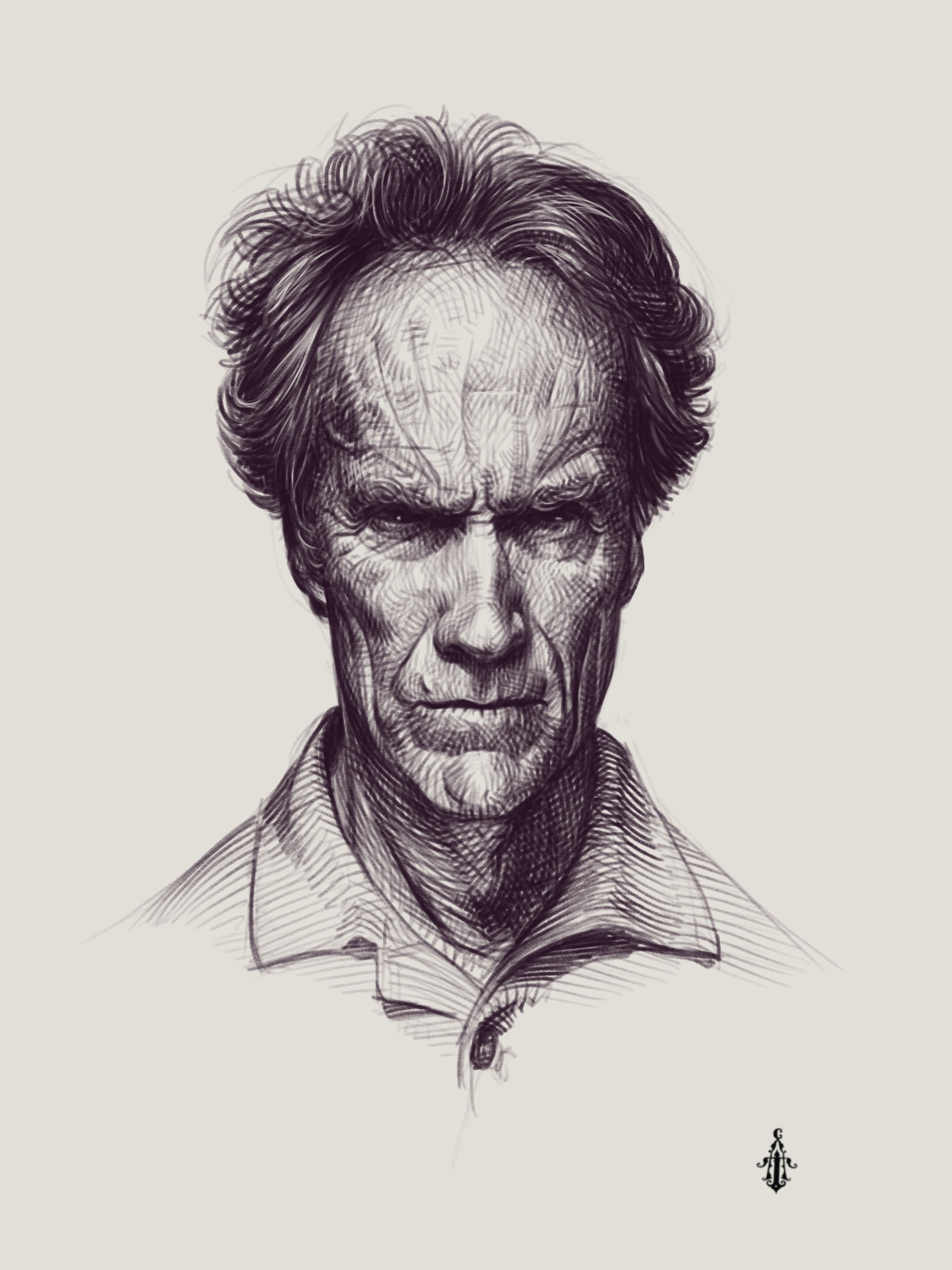 Clint Eastwood Sketch At PaintingValley.com | Explore Collection Of ...