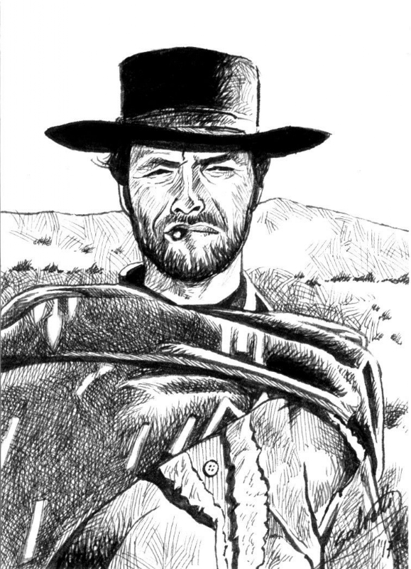 Clint Eastwood Sketch at PaintingValley.com | Explore collection of ...