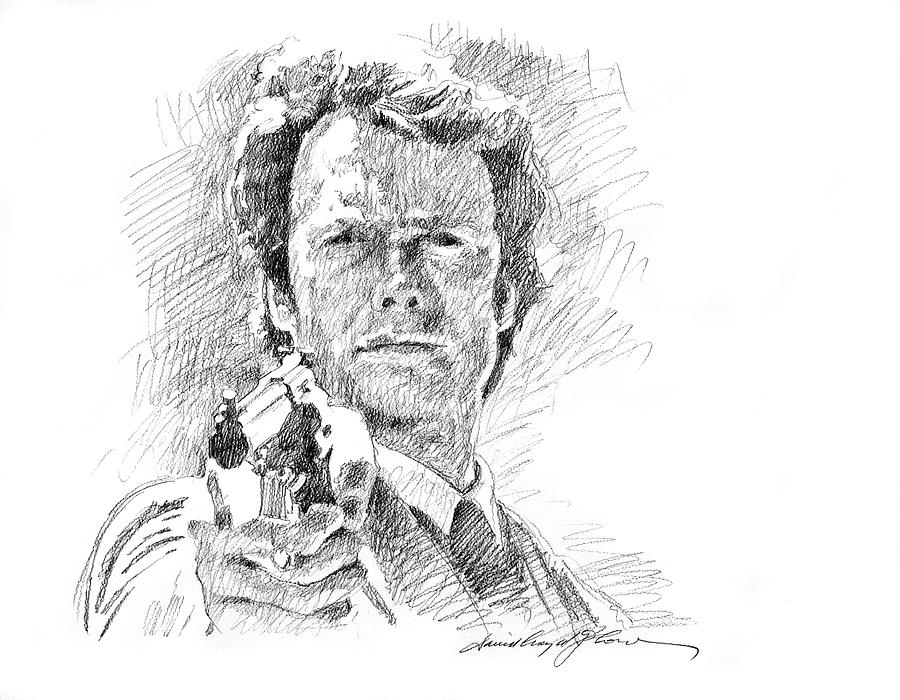 900x700 Clint Eastwood As Callahan Drawing By David Lloyd Glover - Clint Eastwood Sketch