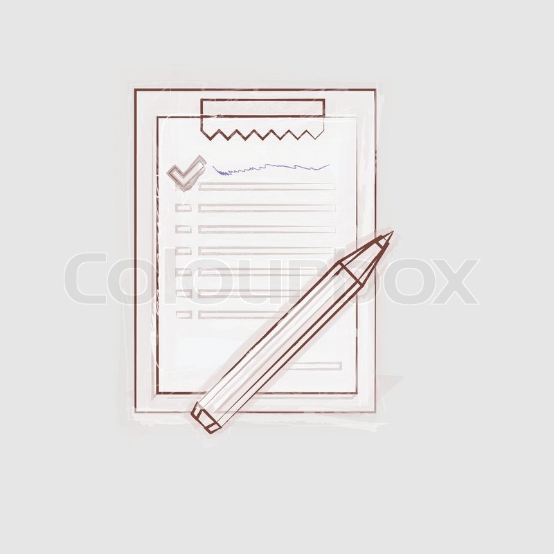 800x800 Drawing Of Brown Sketch Clipboard For Outsource. Isolated Vector - Clipboard Sketch